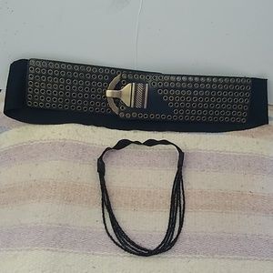 Black fashion belt w/ elastic waist band